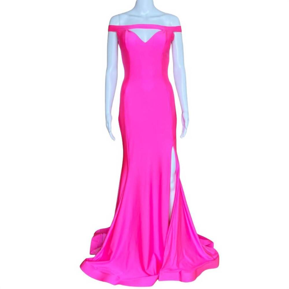 NEW JESSICA ANGEL women's evening maxi dress gown in neon pink